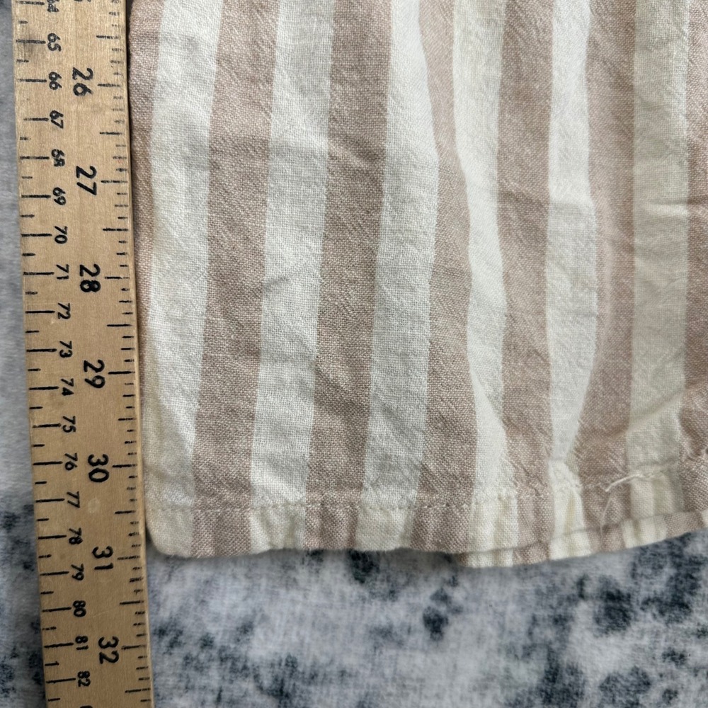 RSQ Cargo Pants Women XS Tan Striped Linen Blend Wide Leg Casual Coastal Utility - Picture 8 of 9
